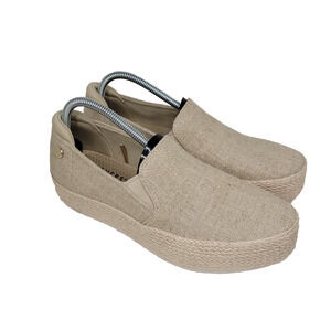 Skechers Shoes Womens Sz 9.5 Beige Summer Boating Sandals Slip On Beach Cottage